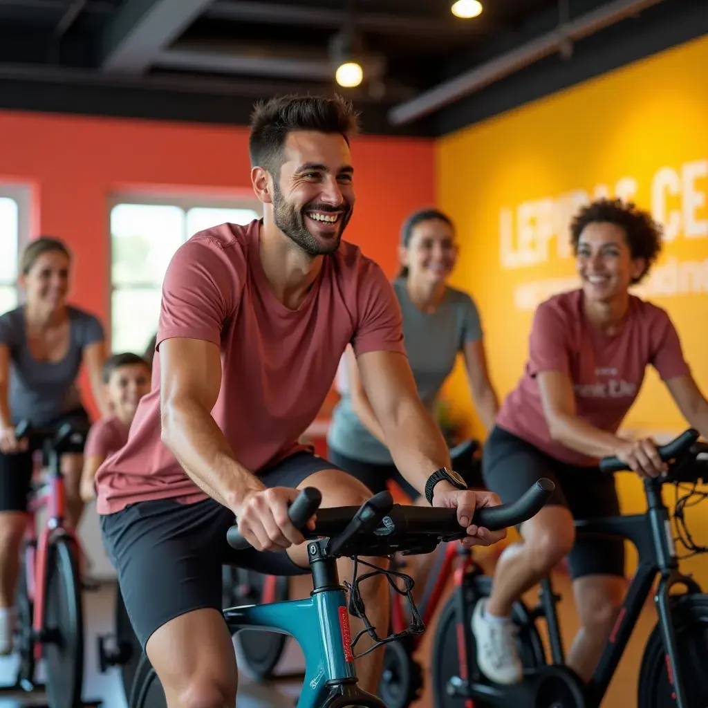 Ciclistas en plena acción, sudando y motivados por un ambiente vibrante.